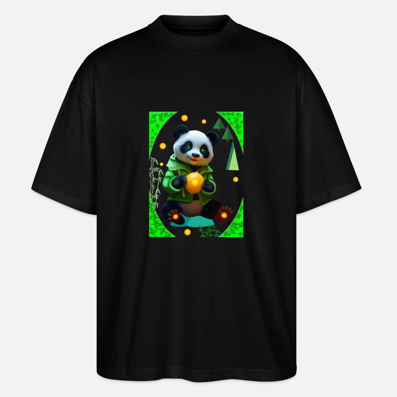 Cyber Lemon Panda - Stanley/Stella Oversized Unisex Bio T-Shirt Blaster 2.0 - Schwarz