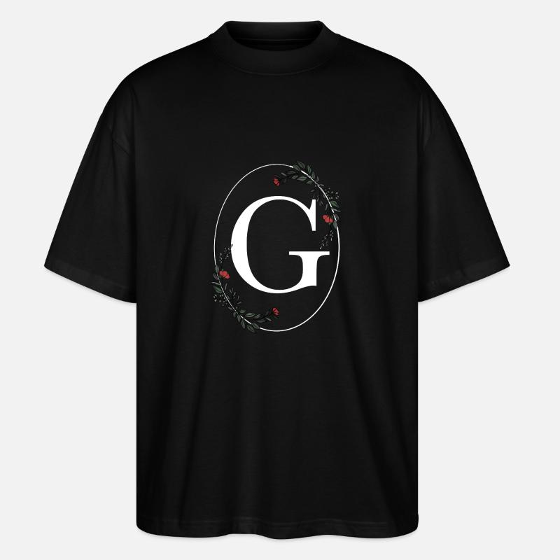 Buchstabe G - Stanley/Stella Oversized Unisex Bio T-Shirt Blaster 2.0 - Schwarz