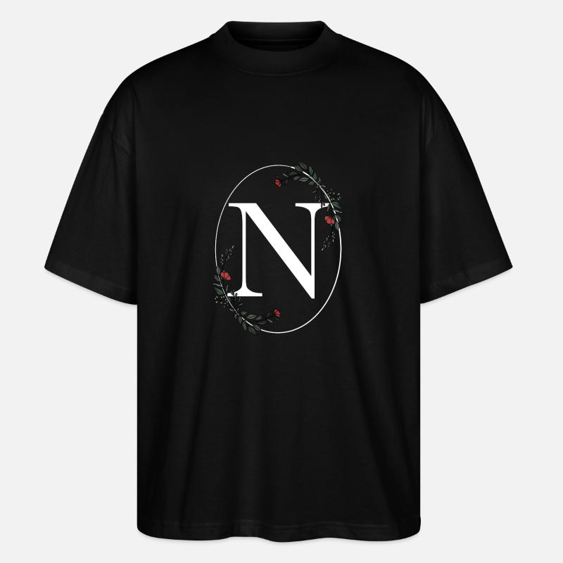 Buchstabe N - Stanley/Stella Oversized Unisex Bio T-Shirt Blaster 2.0 - Schwarz