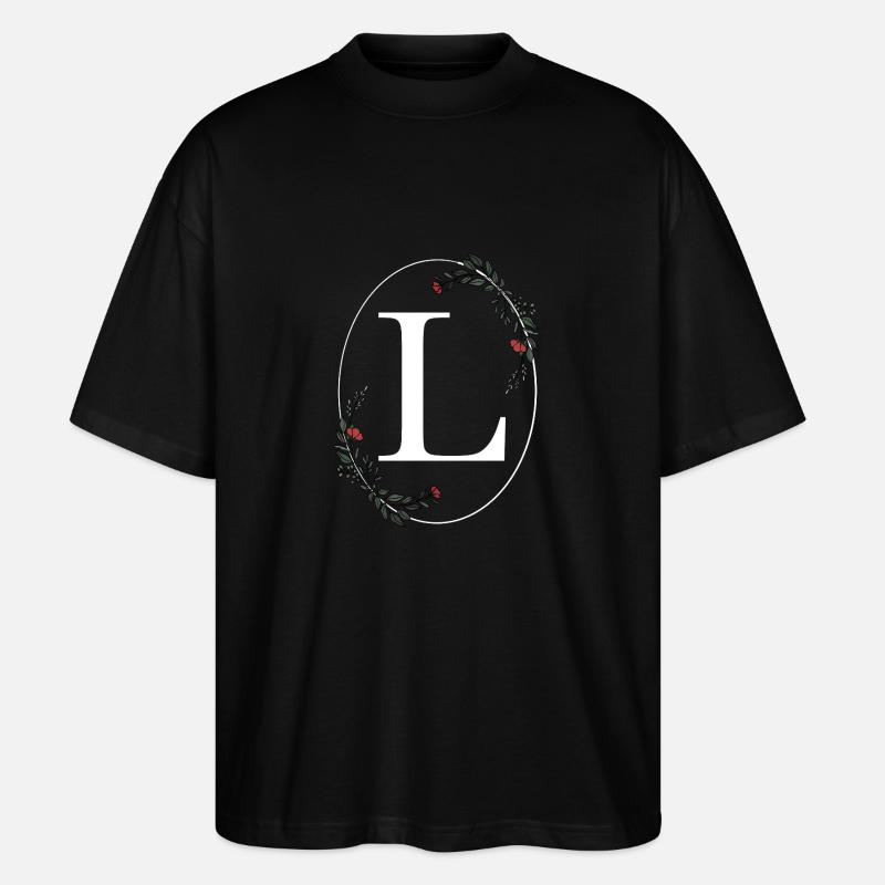 Buchstabe L - Stanley/Stella Oversized Unisex Bio T-Shirt Blaster 2.0 - Schwarz
