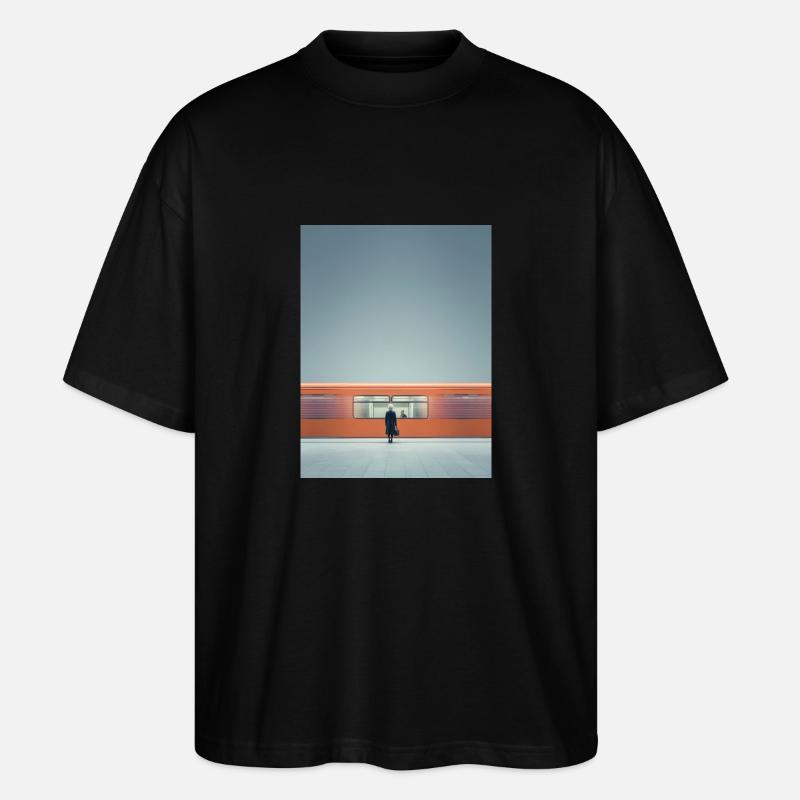 Minimalistischer U-Bahn-Moment - Stanley/Stella Oversized Unisex Bio T-Shirt Blaster 2.0 - Schwarz