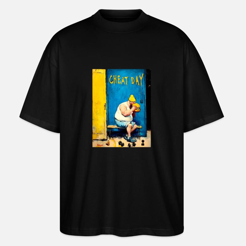 « Cheat Day » de van Gogh - T-shirt bio Blaster 2.0 coupe oversize Stanley/Stella Unisexe - noir