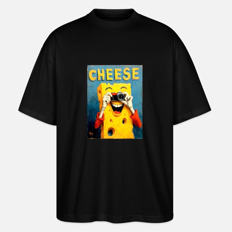 "Cheese" by van Gogh - Stanley/Stella Oversized Unisex Bio T-Shirt Blaster 2.0 - Schwarz