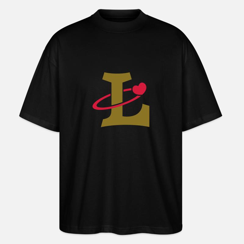 "L" Herz-Orbit - Stanley/Stella Oversized Unisex Bio T-Shirt Blaster 2.0 - Schwarz