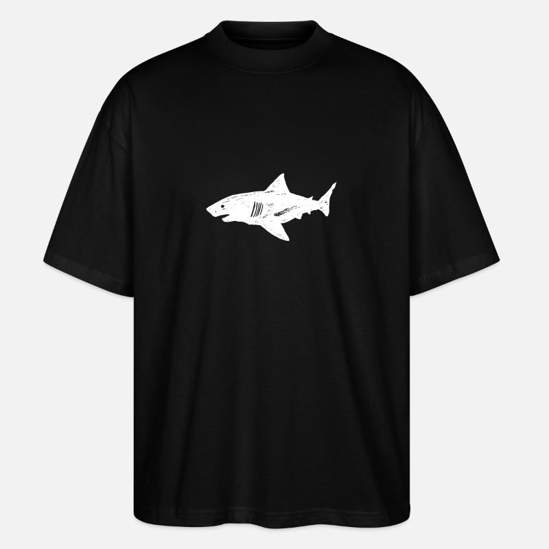 Shark (NO1) - blanc - T-shirt bio Blaster 2.0 coupe oversize Stanley/Stella Unisexe - noir