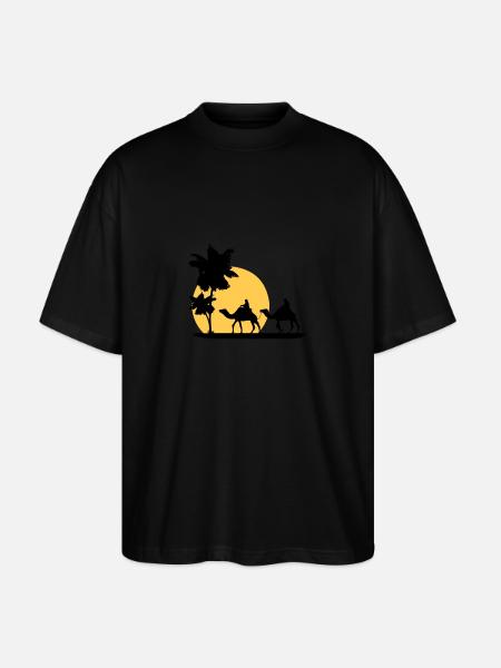 Camel - Kamel - Dromedar - Karawane - Stanley/Stella Oversized Unisex Bio T-Shirt Blaster 2.0 - Schwarz