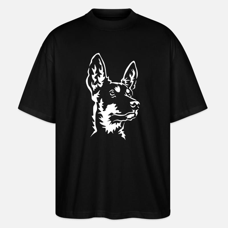 Australian Kelpie head "Black Edition" - Stanley/Stella Oversized Unisex Organic T-shirt Blaster 2.0 - black