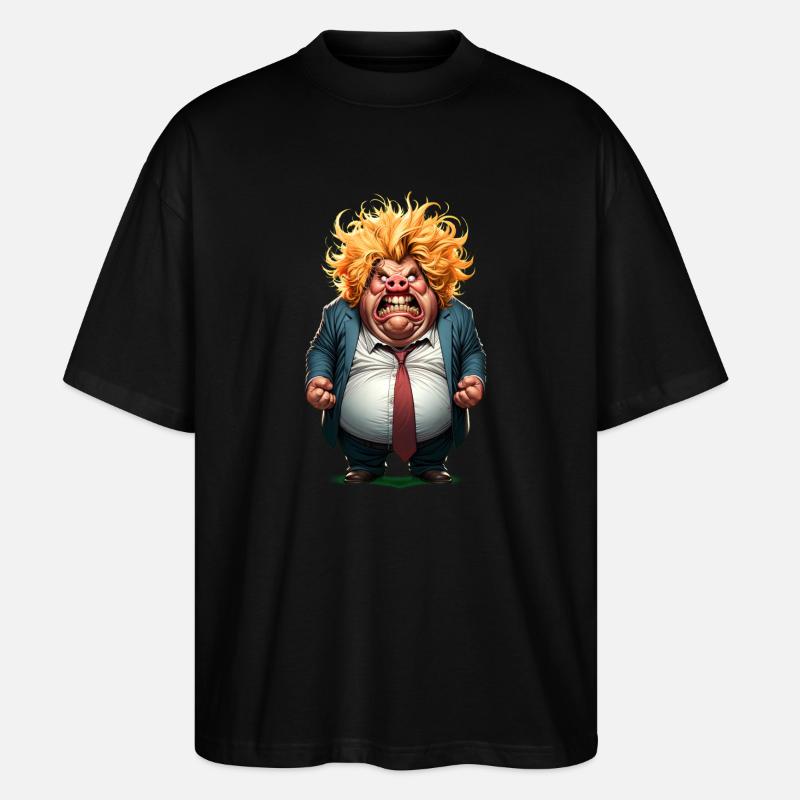 Wutbürger Karikatur - Stanley/Stella Oversized Unisex Bio T-Shirt Blaster 2.0 - Schwarz
