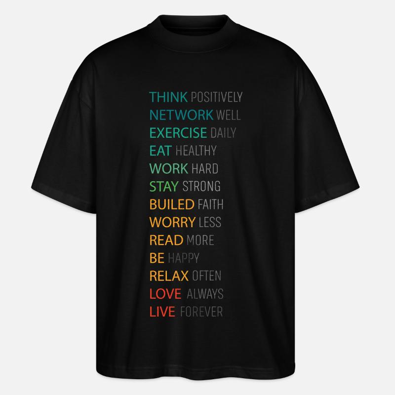 PENSEZ POSITIF - T-shirt bio Blaster 2.0 coupe oversize Stanley/Stella Unisexe - noir