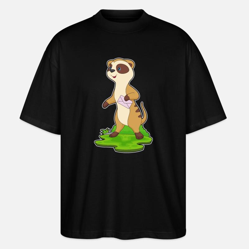 Erdmännchen Briefumschlag - Stanley/Stella Oversized Unisex Bio T-Shirt Blaster 2.0 - Schwarz