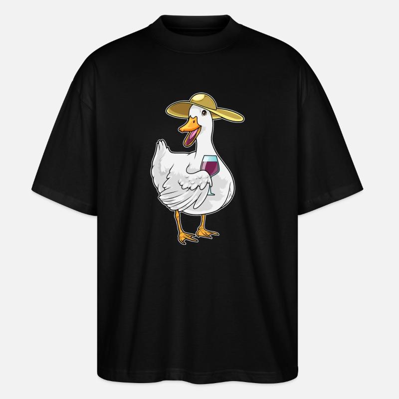 Duck red wine - Stanley/Stella Oversized Unisex Organic T-shirt Blaster 2.0 - black