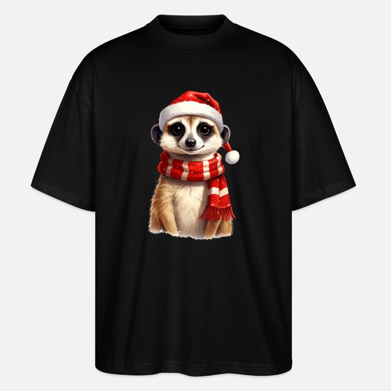 Erdmännchen zu Weihnachten - Stanley/Stella Oversized Unisex Bio T-Shirt Blaster 2.0 - Schwarz