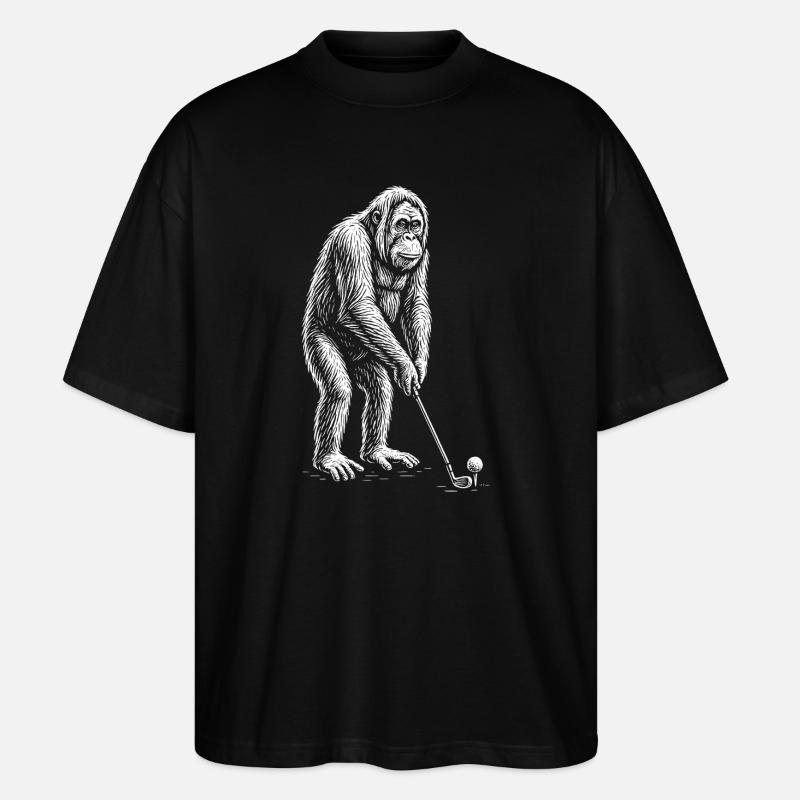 Orangutan Golf Putts - Stanley/Stella Oversized Unisex Organic T-shirt Blaster 2.0 - black