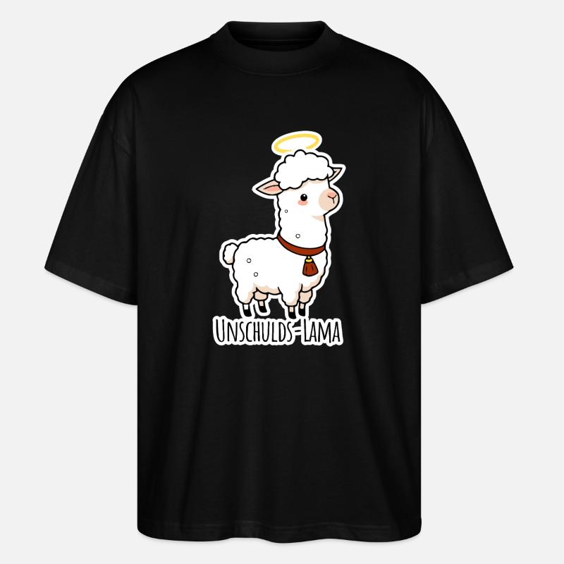 Innocence Lama didn't do it - Stanley/Stella Oversized Unisex Organic T-shirt Blaster 2.0 - black