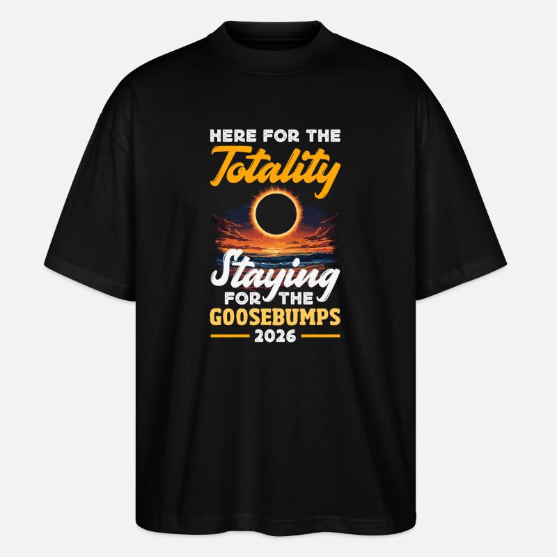 Éclipse solaire 2026, 12 août - T-shirt bio Blaster 2.0 coupe oversize Stanley/Stella Unisexe - noir