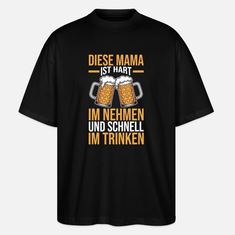 Bier Bierliebhaberin Mutter Mama - Stanley/Stella Oversized Unisex Bio T-Shirt Blaster 2.0 - Schwarz