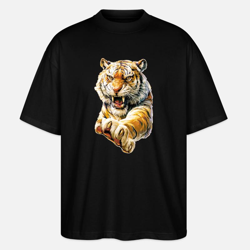 Cool Tiger - Stanley/Stella Oversized Unisex Organic T-shirt Blaster 2.0 - black