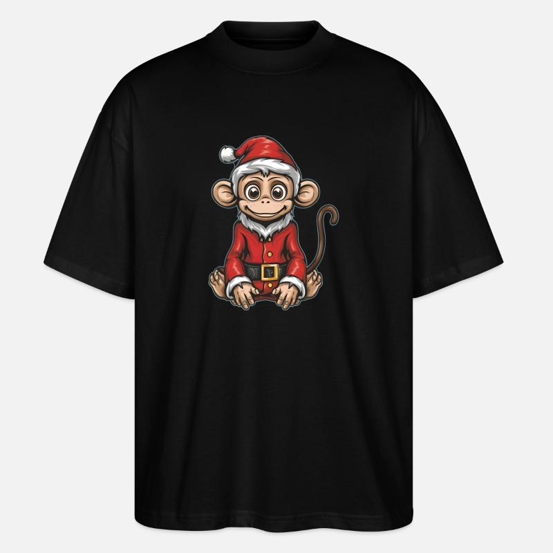 Weihnachtsmann Affe - Stanley/Stella Oversized Unisex Bio T-Shirt Blaster 2.0 - Schwarz