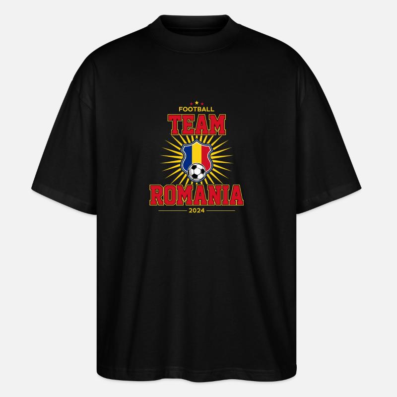 Team Romania - Stanley/Stella Oversized Unisex Bio T-Shirt Blaster 2.0 - Schwarz