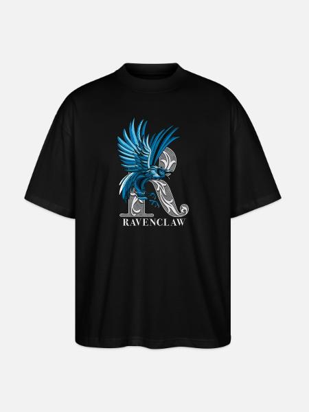 Harry Potter Ravenclaw Coat of Arms Monochrome - Stanley/Stella Oversized Unisex Organic T-shirt Blaster 2.0 - black