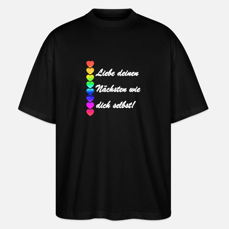 nächstenliebe 3 - Stanley/Stella Oversized Unisex Bio T-Shirt Blaster 2.0 - Schwarz