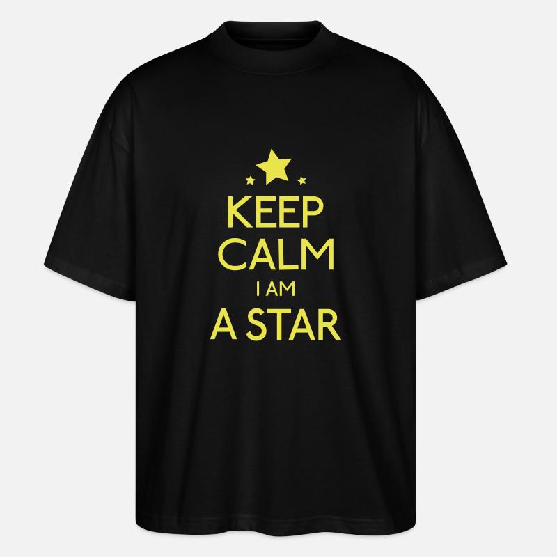 Keep Calm Star - Stanley/Stella Oversized Unisex Bio T-Shirt Blaster 2.0 - Schwarz