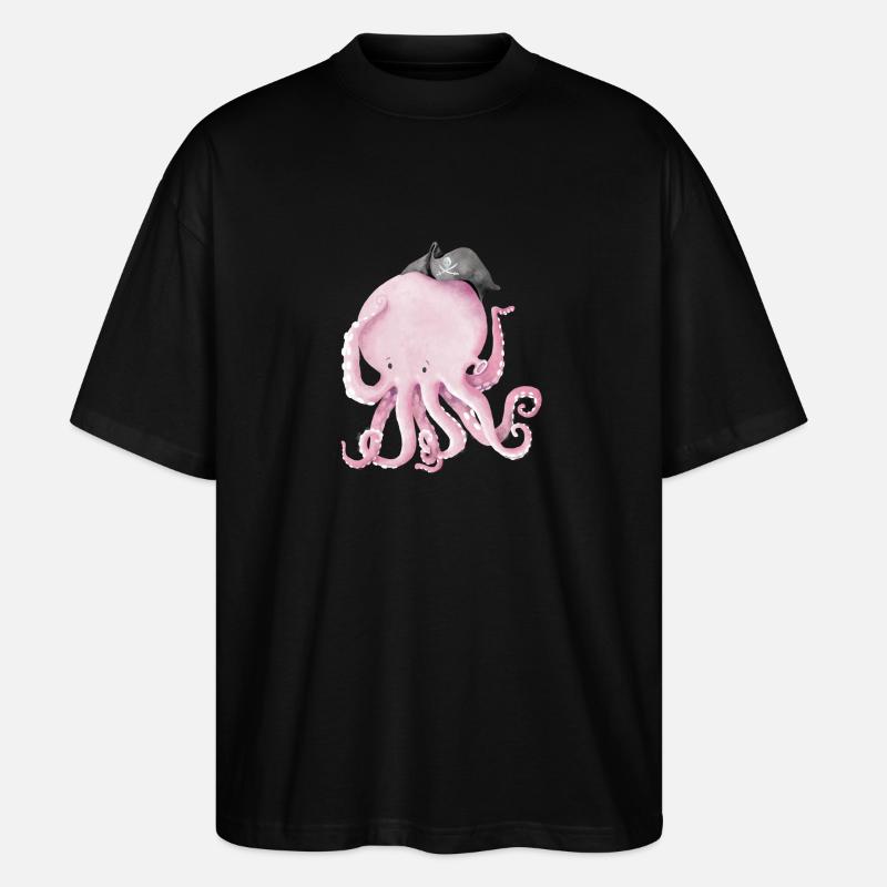 Capitaine Jack Octopus - T-shirt bio Blaster 2.0 coupe oversize Stanley/Stella Unisexe - noir
