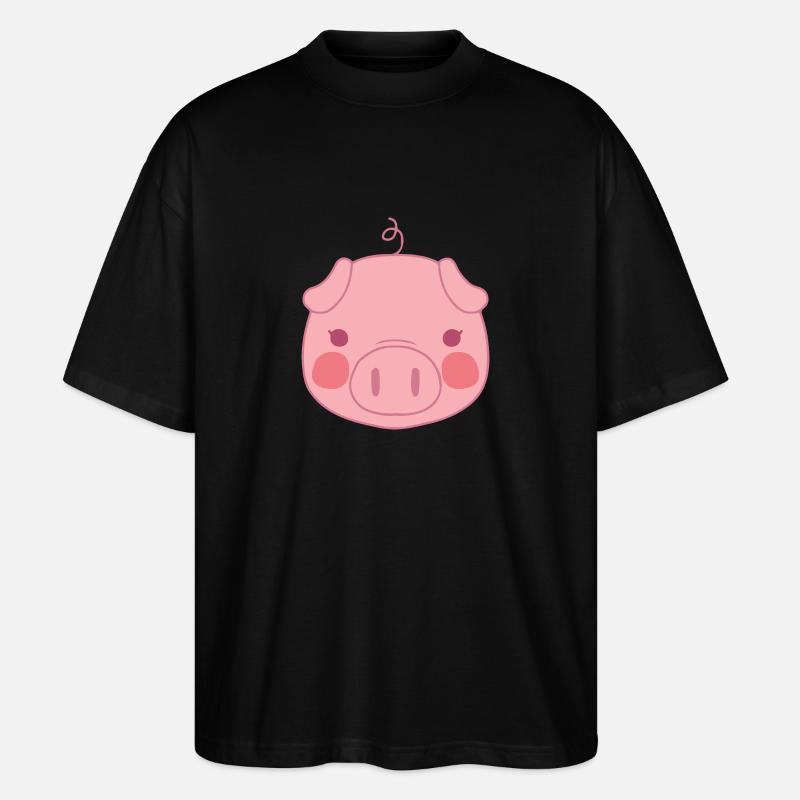 Schwein - Stanley/Stella Oversized Unisex Bio T-Shirt Blaster 2.0 - Schwarz