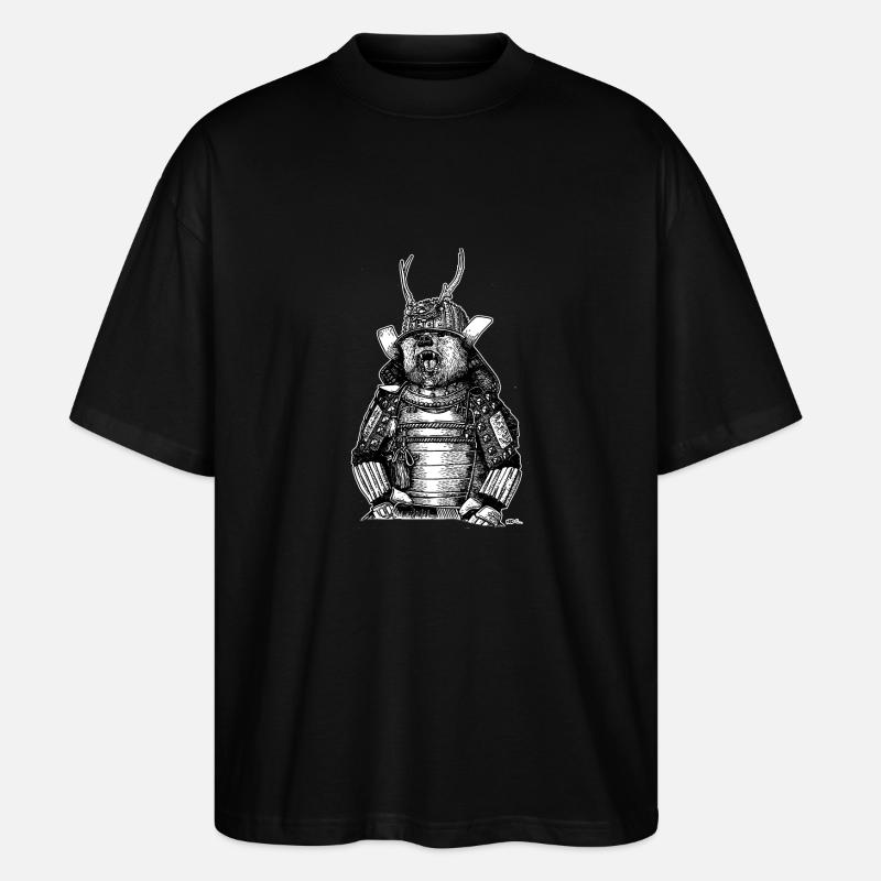 SAMURAI BÄREN - Stanley/Stella Oversized Unisex Bio T-Shirt Blaster 2.0 - Schwarz