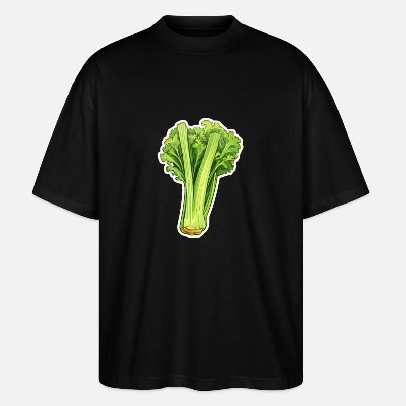 Staudensellerie oder Stangensellerie - Stanley/Stella Oversized Unisex Bio T-Shirt Blaster 2.0 - Schwarz