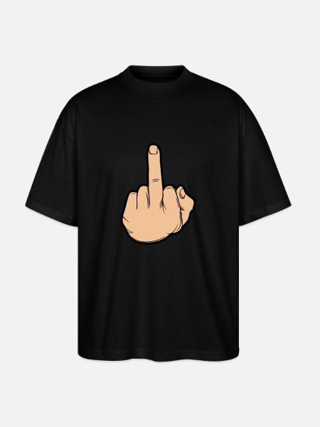 hand mittelfinger - Stanley/Stella Oversized Unisex Bio T-Shirt Blaster 2.0 - Schwarz