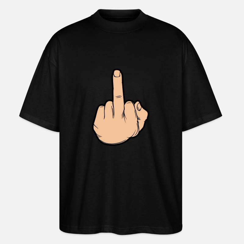 hand mittelfinger - Stanley/Stella Oversized Unisex Bio T-Shirt Blaster 2.0 - Schwarz