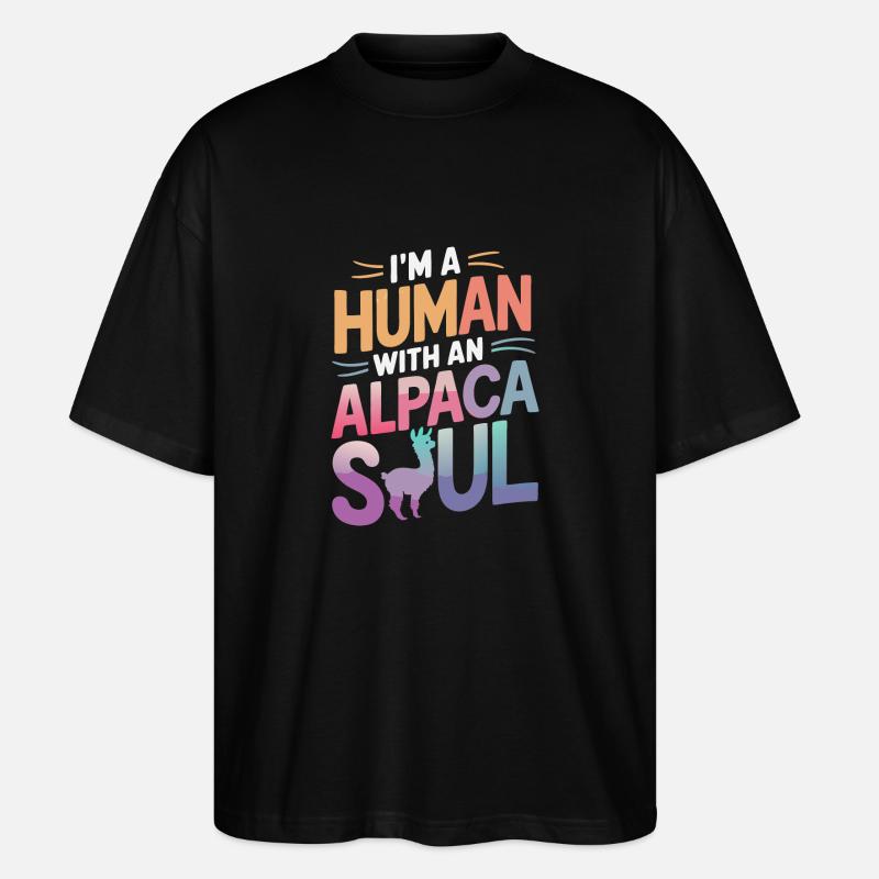 Alpaka Llama - Stanley/Stella Oversized Unisex Bio T-Shirt Blaster 2.0 - Schwarz