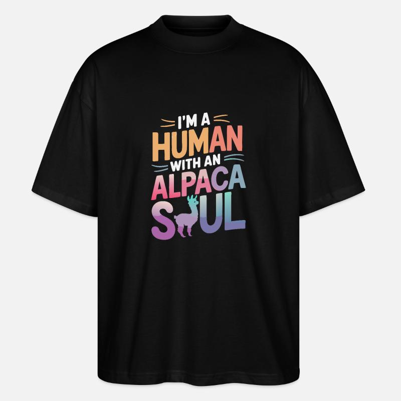 Alpaca Llama - Stanley/Stella Oversized Unisex Organic T-shirt Blaster 2.0 - black