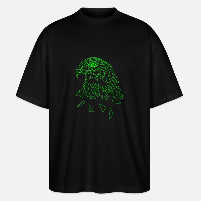 Aigle vert géométrique - T-shirt bio Blaster 2.0 coupe oversize Stanley/Stella Unisexe - noir