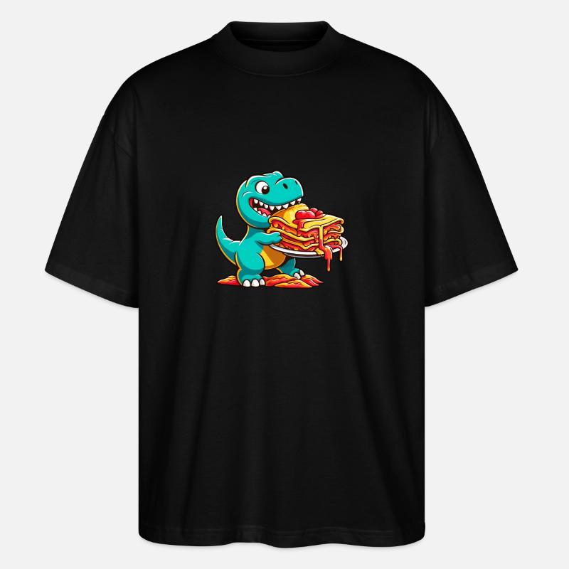 Dino T-Rex Lasagne Lover Italienne - T-shirt bio Blaster 2.0 coupe oversize Stanley/Stella Unisexe - noir