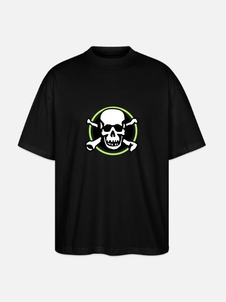 skull_circle_072011_a_3c - Stanley/Stella Oversized Unisex Organic T-shirt Blaster 2.0 - black