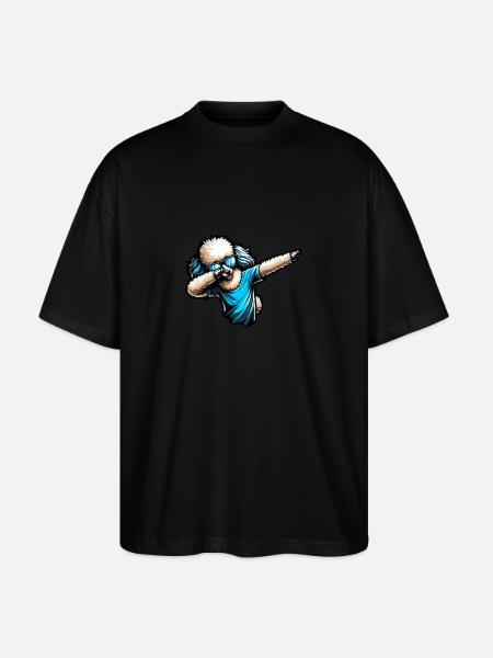 Cool Poodle Dabbing Stylish Design - Stanley/Stella Oversized Unisex Organic T-shirt Blaster 2.0 - black