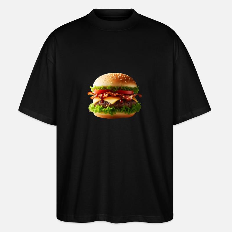 Großer Burger - Stanley/Stella Oversized Unisex Bio T-Shirt Blaster 2.0 - Schwarz