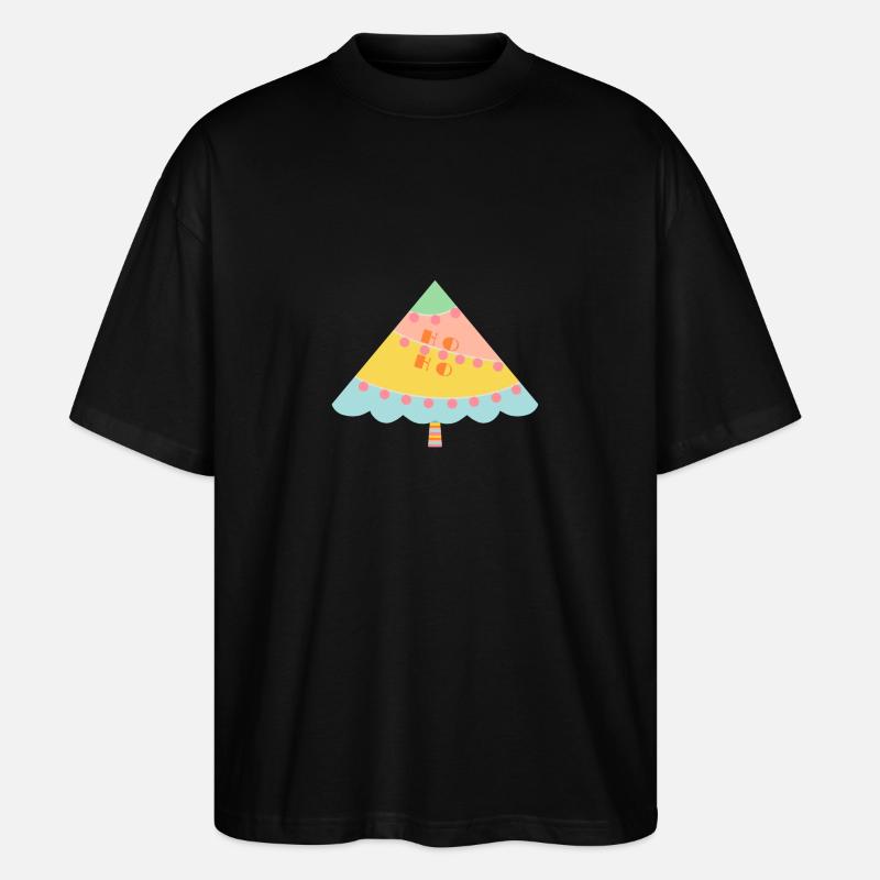 Fröhlicher Weihnachtsbaum - Stanley/Stella Oversized Unisex Bio T-Shirt Blaster 2.0 - Schwarz