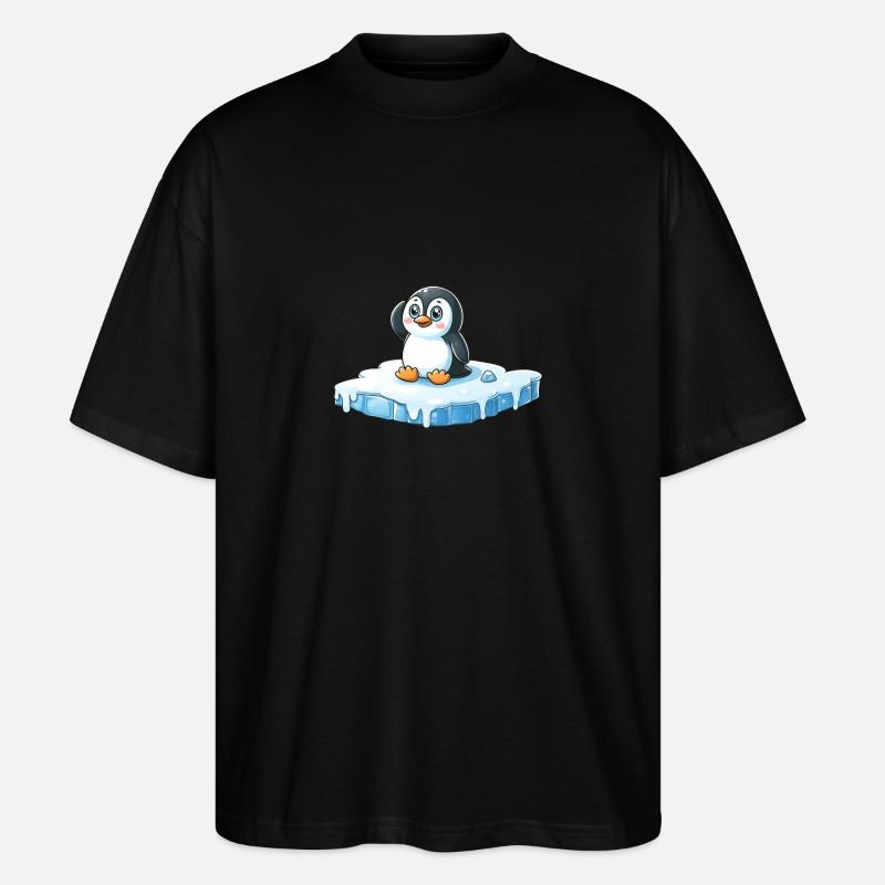 Pinguin und schmelzendes Eis - Stanley/Stella Oversized Unisex Bio T-Shirt Blaster 2.0 - Schwarz