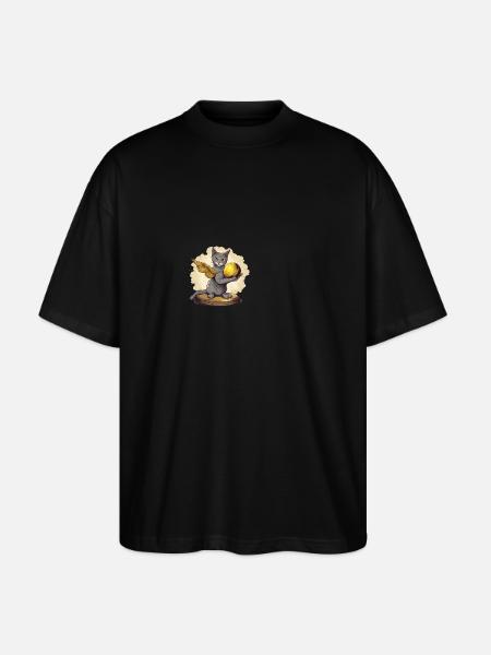 Gatto con il Golden Snitch - Maglietta articolo ecologico Unisex vestibilità oversize Stanley/Stella Blaster 2.0 - nero
