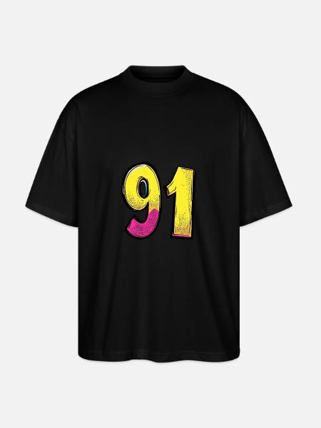 91 Number Comic - Stanley/Stella Oversized Unisex Organic T-shirt Blaster 2.0 - black