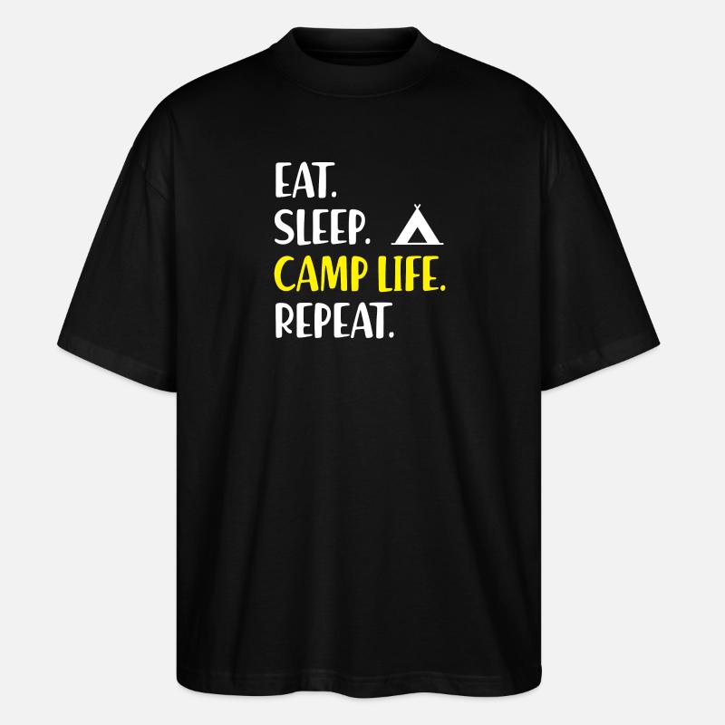 Zelten Camping Campingfans Campingplatz Zeltplatz - Stanley/Stella Oversized Unisex Bio T-Shirt Blaster 2.0 - Schwarz
