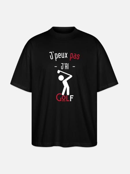 J'peux pas j'ai golf - T-shirt bio Blaster 2.0 coupe oversize Stanley/Stella Unisexe - noir