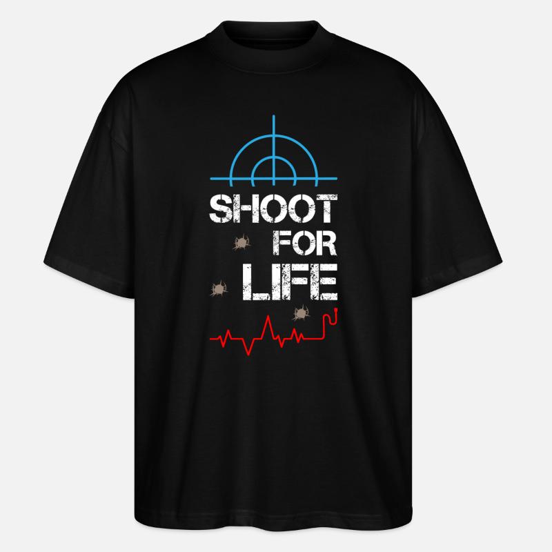 Shoot For Life Sniper - Stanley/Stella Oversized Unisex Bio T-Shirt Blaster 2.0 - Schwarz