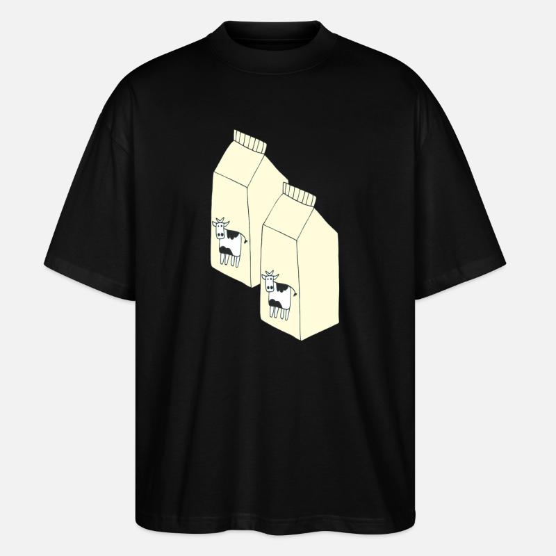 tetrapack milch - Stanley/Stella Oversized Unisex Bio T-Shirt Blaster 2.0 - Schwarz