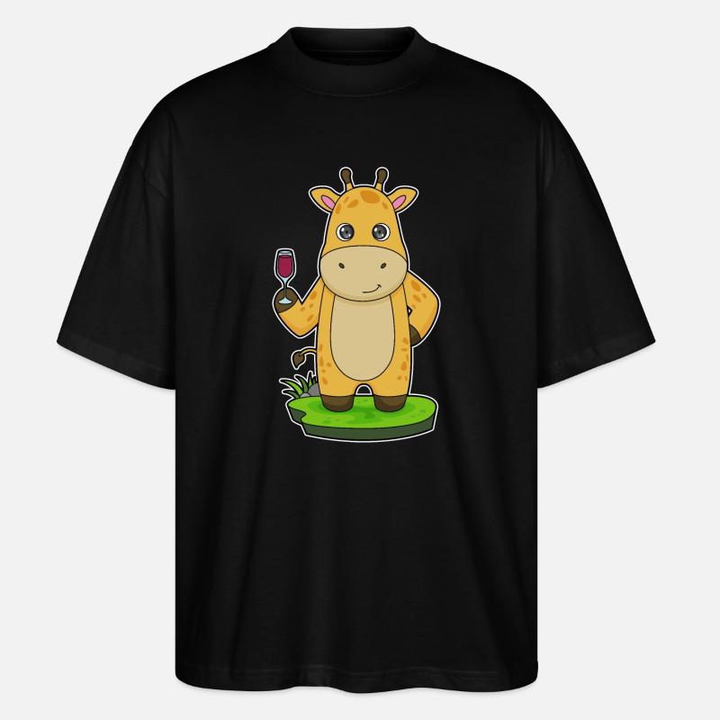 Giraffe Rotwein - Stanley/Stella Oversized Unisex Bio T-Shirt Blaster 2.0 - Schwarz