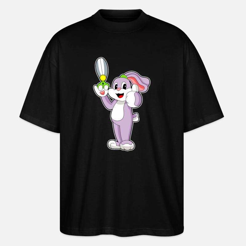 Ciseaux de coiffeur lapin - T-shirt bio Blaster 2.0 coupe oversize Stanley/Stella Unisexe - noir