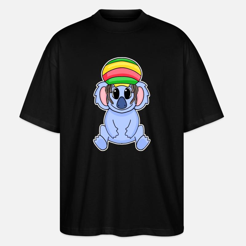 Rasta Koala - Stanley/Stella Oversized Unisex Bio T-Shirt Blaster 2.0 - Schwarz